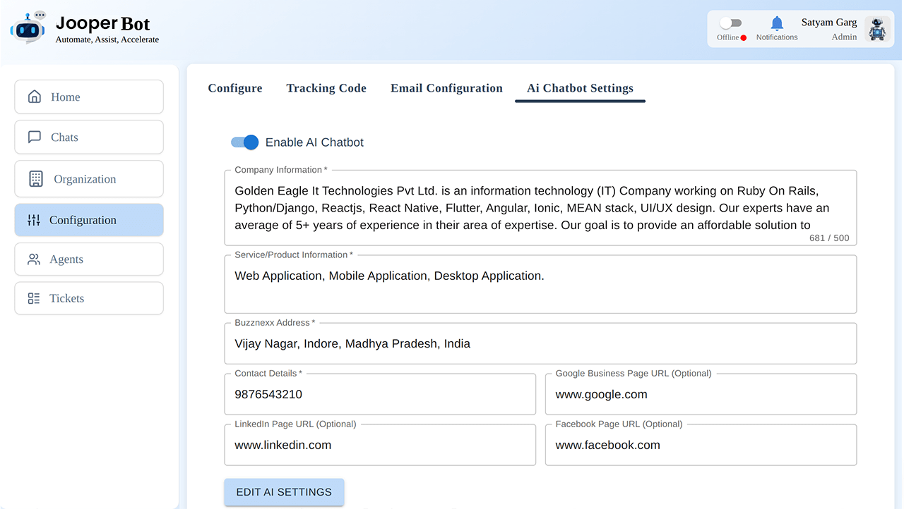 AI Chatbot Feature