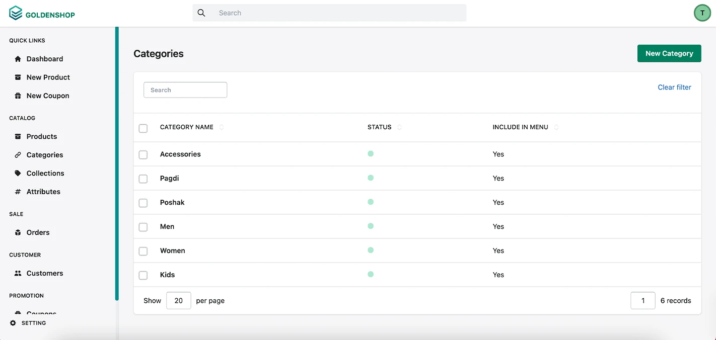 E-commerce Feature