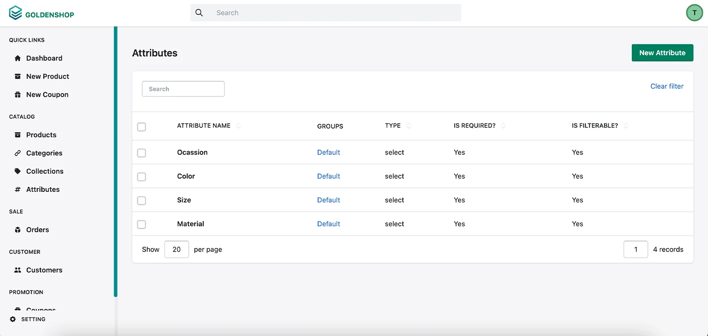 E-commerce Feature